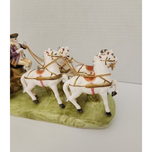 Porcelain Princess in Horse and Carriage Made in Japan 14-5604 - Picture 4 of 13
